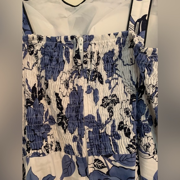 Floral Garden Sundress with Full Skirt and Adjustable Straps. - Picture 4 of 13